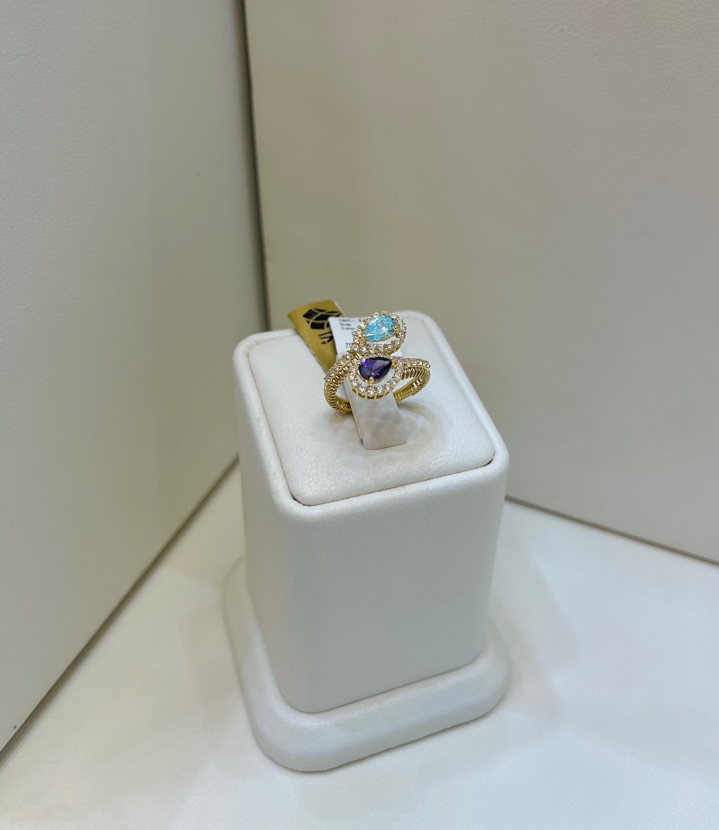 خاتم — لازوردي — عيار 18 — 4.59 جم